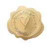 Gift Wrap -300Pcs Gold Embossed Wax Seal Looking Heart Envelope Seals For Wedding Invitations / Greeting Cards, Self-Adhesive