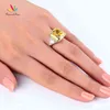 Peacock Star Solid 925 Sterling Silver Three-Stone Luxury Ring 8 Carat Yellow Canary Created Diamante CFR8157 211217