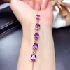 Link Chain Fashion Luxury Simulation Natural Amethist Plated 18K Rose Gold Color Treasure Bracelet vrouwelijke hand sieraden Kent22