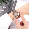 Horloges 2021 Mode Dames Horloge Vrouwen Lederen Band Rhinestone Quartz Dames Gift Rose Gold Clock Reloje Mujer Montre Femme