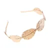 Retro Metal Headbands For Women Wedding Hairbands Gold Leaf Bride Pearl Butterfly Hair Accessories