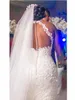 2022 Amazing White Mermaid Wedding Dresses Plus Size High Neck See Though Back Lace Applique African Vestidos De Novia Bridal Dress Womens