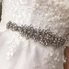 Bröllopsughes Luxury Rhinestone Belt Crystal Diamond Handgjorda European Bridal Sash Kvinnor Tillbehör