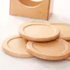 6pcs/set Wooden Coasters Set Round Beech Wood Cup Mat Bowl Pad Coffee Tea Cup Mats Dinner Placemats Cup Holder Home Kitchen Tools XVT1151