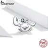 bamoer 925 Sterling Silver Little Crab Charm for Original Bracelet or Bangle Silver 925 DIY Jewelry make Accessories SCC1655 Q0531