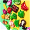 냉장고 자석 홈 장식 정원 3D Simation 야채 과일 mes 우체국 고추 버섯 자석 장식 토마토 양파 냉장고 스티커