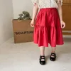 Bear Leader Girls Casual Skirts Fashion Kids Baby Solid Color A-Line Dresses Princess Party MId-Calf Clothes For 1-7Y 210708