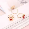 10pcs Cute Cartoon Kids Kawaii Korean Children Girls Flower Alloy Finger Ring Child Jewelry Gift Adjustable Rings