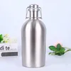 64oz Growler Paslanmaz Çelik Bira Taşınabilir Şişeler Viski Alkol Şarap Kalça Şişesi Tek Duvar İçme Parti Flagon