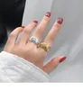 Cluster Ringe Titan Stahl Ring Schmuck für Frauen Männer C Crush Kein Zirkon Stein Hochzeit Raute Verlobung Geometrisch