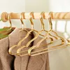 Clothes Hangers 10pcs Aluminium Alloy Coat Hangers Anti-slip Seamless Metal Drying Rack Wardrobe Organizer Clothing Storage Rack 210702