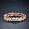 Кластерные кольца роскошные 925 серебро 18K Розового золота