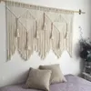 Tapijtwand opknoping macrame handgeweven bohemien katoenen touw tapijt huis decoratie boho gordijn slaapkamer muur decor 100x120cm 210310