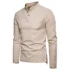 Осенние мужские хлопковые рубашки Китайский стиль Slim Fit с длинным рукавом топы мужчины сплошной цвет дышащей белья рубашка