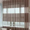 Curtain & Drapes Modern Solid Striped Tulle Curtains For Living Room Window Luxury Semi Sheer Bedroom Treatments Voile Fabric