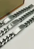 gold silver palted men bracelets iced out titanium steel Engraved women link chain jewelry
