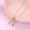 26 Letters Initial Alphabet Big Bamboo Name Necklace for Women Big Exaggerated Gold Metal Simple Fashion Jewelry Gifts