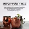 500 ML Ponçage Moscou Mule Tasse Cuivre Placage 304 Tasse En Acier Inoxydable Cocktail Verre Bière Steins 210804