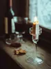 خمر الزجاج الفرنسي نمط الشمعدان حاملي شمعة الكريستال بسيطة الزفاف الرومانسية وعشاء الديكور المنزل 211222
