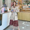 Midi Long Womens Trench Coat Koreaanse stijl Casual Solid Double Breasted with Swashes Spring Fashion Dames Windbreaker XXL