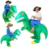 Ny uppblåsbara Dinosaur kostymer Ridning T Rex Blow Up Fancy Dress T-Rex Mascot Cosplay Halloween Kostym för Vuxen Kid Q0910