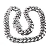 Men's Stainless Steel Cuban Side Necklace, Fashion Jewelry, Dragon Buckle, Silver Plated Tie, New Series Q0809