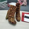 Luxury Designer winter women's boots Patent Leather Gold thick high heels multicolor women shoes sizes 35-42