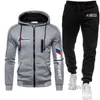 Nowy 2 sztuk zestawy dres Bmw moc drukuj mężczyźni bluza z kapturem spodnie pulower z kapturem odzież sportowa garnitur Casual sportowe męskie ubrania X0909