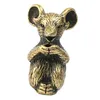 Decoratieve objecten beeldjes Magideal China Zodiac Animal Rat Statue Wierook Houder Ornamenten Fengshui Copper Mascotte Lucky Stick Burner