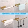Roestvrijstalen papieren handdoekhouder onder kast muur mount opknoping papieren handdoek roll rack voor keuken badkamer