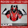 Kit de carrosserie OEM pour SUZUKI 250CC RGV250 SAPC VJ21 RGV250 RGV-250CC 88 89 Carrosserie 21HC.22 RGVT-250 RGV-250 Panneau RGVT RGV 250 CC 1988 1989 Kit complet de carénages rouge argenté