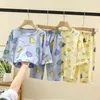 Sommer 2 3 4 6 8 10 Jahre Kinder Trainingsanzug Kinder Baumwolle Homewear Tiermuster Langarm Pyjama Sets für Baby Junge Mädchen 210625