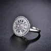 Anelli a cluster europei 925 anello in argento sterling 925 Cristallo femminile da Swarovskis Semplice regalo di Natale anti-allergico di lusso