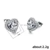 Crystal Cubic Zircon Love Heart Stud Earrings Red Green Purple Diamond Eor Rings Women Fashion Jewelry Will and Sandy