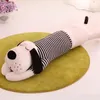 Stuffed Plush Animal Dogs Toys Striped Kawaii Shirt Dog Cute Lovely Bolster For Kids Toys Gift Husky Plush Animal Toy Pillow H08242782050
