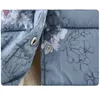 hiver enfants gilet pour filles prune fleur veste sans manches fille fourrure vers le bas gilet bébé vêtements épais survêtement coton floral gilet 210818