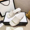 Top quality Brand woman men slipper designer lady Sandals summer slide high heel slippers luxury Leather Alphabet beach shoe