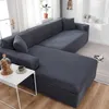 Vanliga hörnsoffa för vardagsrum Elastic Spandex Couch Stretch Slipcovers L Form behöver köpa 2pcs 211027