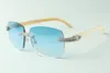 Classic Double Row Diamond zonnebrillen 3524025 met witte buffelhoornarmen Glazen direct s maat 18140 mm5257708