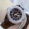 Diamond watches donna famosa marca nera ceramica orologio da donna con cinturino da donna in orologio da polso da donna con strass orologi da polso da donna 210310