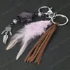 Natural Sonho Catceiro Chaveiros Penas Azul Tassel Pentagrama Keyring Para Carro de Parede Suspensão Decoração Amuleto Boho Jóias