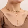 Anhänger Halsketten Ingemark Minimalist Quastel Paillon Choker Halskette Bijoux Femme Pearl Schlüsselbein Kette Valentine Day Frauen Schwärmerschmuck