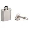 Flasks 1oz 28ml Stainless Steel Key Chain Ring Hip Liquor Whiskey Alcohol Flask Cap Pocket Wine Bottle DH8978