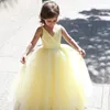 Dresses Dresses Simple Yellow Aline Girl Princess Flower Birthday Pageant Robe de Demoiselle First Communion Dress