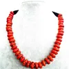 Wedding Woman Jewelry Choker Necklace 14mm Natural Red Coral Bead Exaggerate Handmade Charm