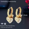 Trendy Cubic Zircon Dangling Tassel Love Heart Shape Charms Endless Hoop Earrings for Women Bohemian Jewelry CZ891 210714