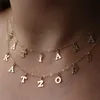 Collana lettera iniziale Nome Choker 14K Gold Pendenti di gioielli pieni oro per le donne