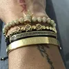3 Stück Set römische Ziffer Titan Stahl Armband Paar Stränge Armband Krone 2021 für Liebhaber Armbänder für Frauen Männer Handgemacht luxu295l