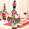 Cubierta de la botella de vino de Navidad Ropa Navidad Santa Reno Decoración para la fiesta FHL290-ZWL726