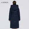 ガスマングリーンファッションブランドフード付き暖かいパーカー女性の冬のジャケットの外観女性のコート女性厚いパッチワークのプラ003 211018